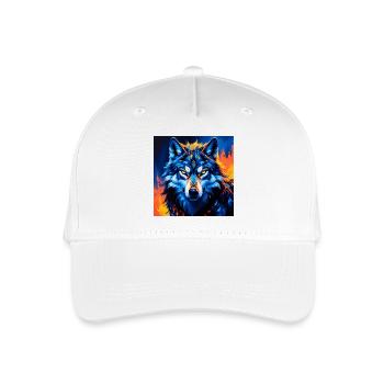Vivid Geometric Wolf Illustration - Organic Kids’ Baseball Cap - white - Front