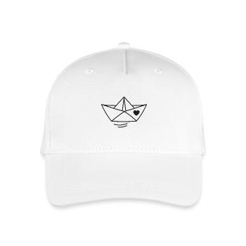 Illustration de bateau en papier coeur - Casquette de baseball bio Enfant - blanc - Devant