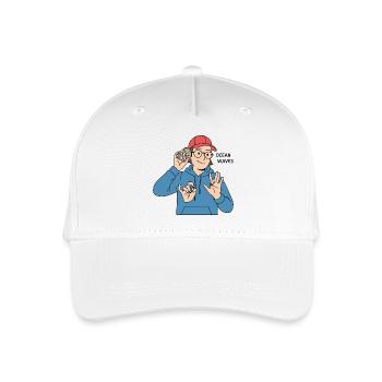 Sign Language Ocean Waves - Organic Kids’ Baseball Cap - white - Front