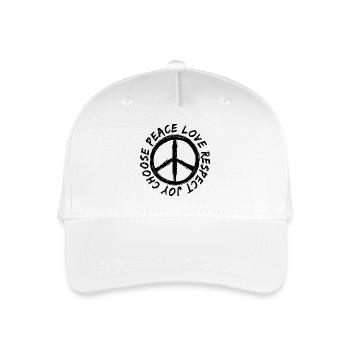 Choose Peace Love Respect Joy Peace Sign - Organic Kids’ Baseball Cap - white - Front