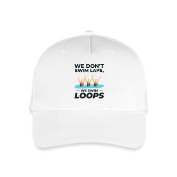 Wir schwimmen Loops Synchronschwimmen Humor Design - Kinder Bio Basecap - Weiß - Vorne
