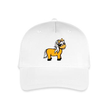 Pferd Mädchen weiblich süß hübsche Schleife Frau - Kinder Bio Basecap - Weiß - Vorne