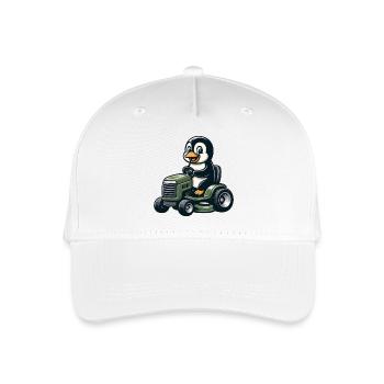 Cute Penguin Lawn Mower Horticulture - Organic Kids’ Baseball Cap - white - Front