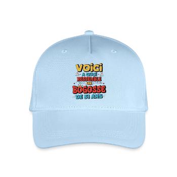 Design Humour Anniversaire 51 Ans - Casquette de baseball bio Enfant - bleu clair - Devant