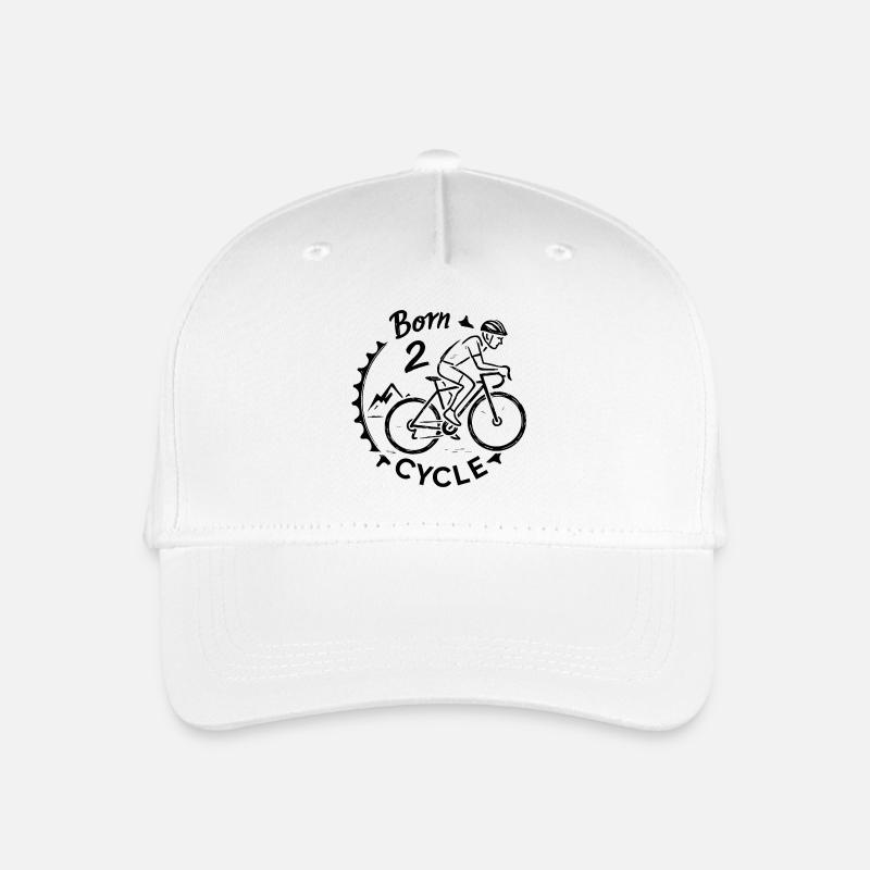 Born 2 Ride Fahrrad Rennrad MTB  - Kinder Bio Basecap - Weiß