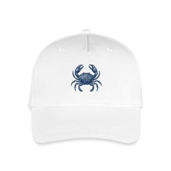 Detaillierte blaue Krabbe Illustration - Kinder Bio Basecap - Weiß - Vorne