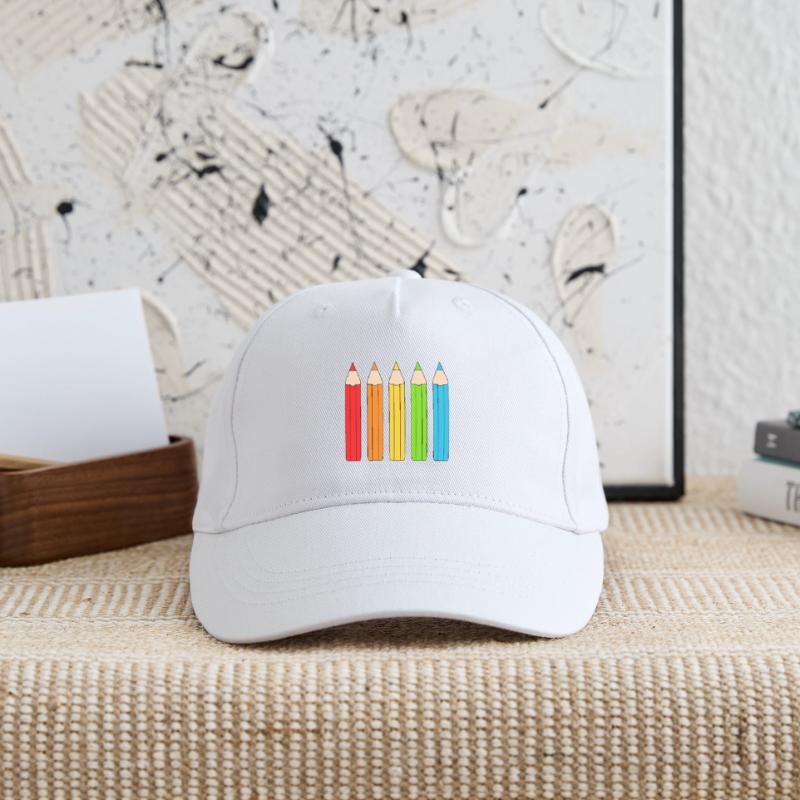 Lebendiges Farbstift-Array-Design Kinder Bio Basecap