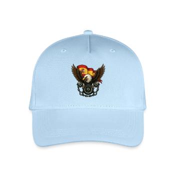 Adler und spanische Flagge in fettem Tattoo - Kinder Bio Basecap - Hellblau - Vorne