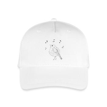 Eleganter singender Vogel in Schwarz-Weiß - Kinder Bio Basecap - Weiß - Vorne