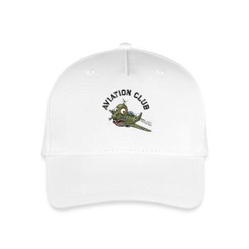 Flugzeug mit Militär-Oktopus-Karikatur - Kinder Bio Basecap - Weiß - Vorne