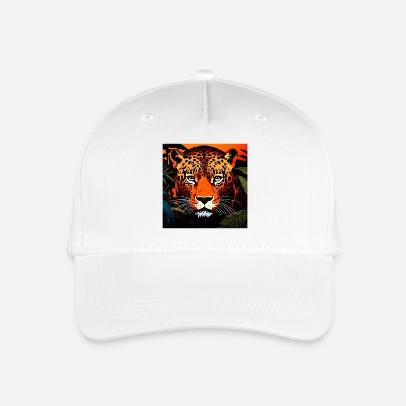 Wild Leopard Graphic - Organic Kids’ Baseball Cap - white