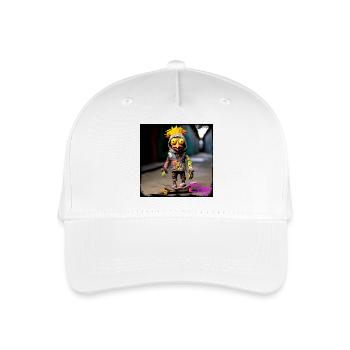 Künstlerischer Straßenkunst-Punk Charakter Comic  - Kinder Bio Basecap - Weiß - Vorne