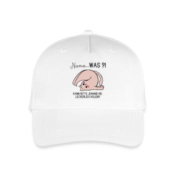 Verwirrte Yoga-Katze –Selfcare-Yoga-Humor - Kinder Bio Basecap - Weiß - Vorne