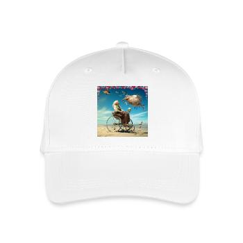 Surrealistische Traumwelt Seniorin im Rollstuhl - Kinder Bio Basecap - Weiß - Vorne