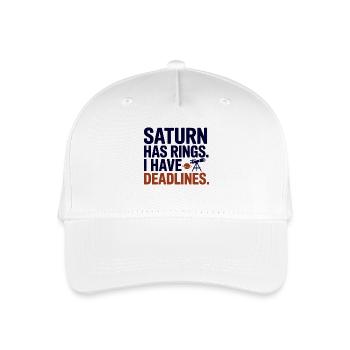 Saturn Ringe Ich habe Deadlines - Kinder Bio Basecap - Weiß - Vorne