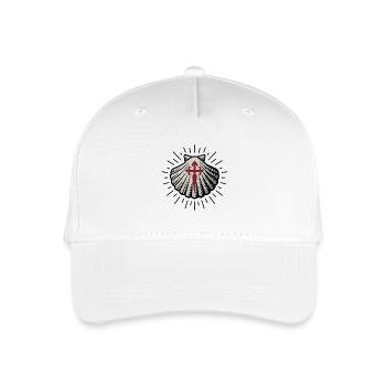 Coquille Saint-Jacques avec Croix de Saint-Jacques-de-Compostelle - Casquette de baseball bio Enfant - blanc - Devant