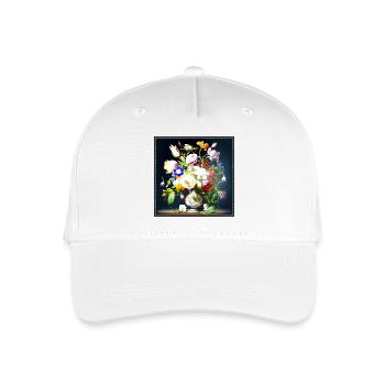 Blumenstrauß in Antiker Vase flämischer Barockstil - Kinder Bio Basecap - Weiß - Vorne