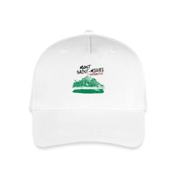 Normandie Mont Saint-Michel in Grün - Kinder Bio Basecap - Weiß - Vorne