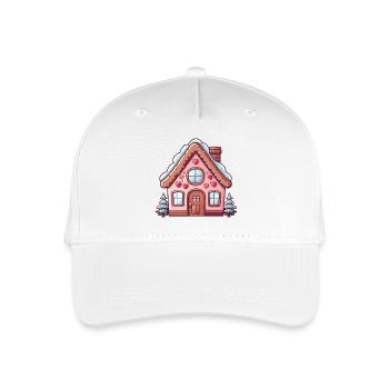 Charmante maison enneigée en pain d’épices - Casquette de baseball bio Enfant - blanc - Devant