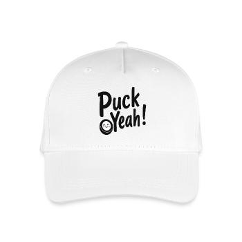 Puck yes Hockey Humor - Organic Kids’ Baseball Cap - white - Front