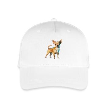 Chihuahua - Cooles Low-Poly-Logo - Kinder Bio Basecap - Weiß - Vorne