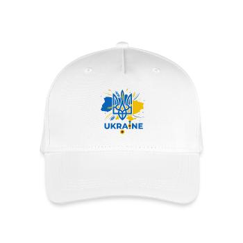 Blauer Dreizack Ukraine Emblem - Kinder Bio Basecap - Weiß - Vorne