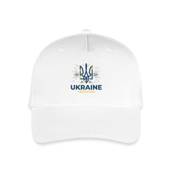 Ukraine Freiheit Dreizack Emblem - Kinder Bio Basecap - Weiß - Vorne