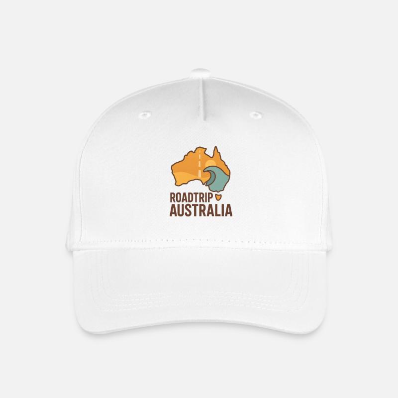 Roadtrip Australia – Abenteuer Reise Shirt - Kinder Bio Basecap - Weiß