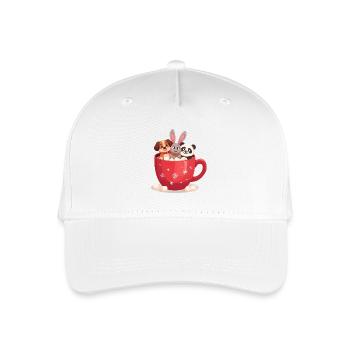 Trio de chocolats chauds – Mignons animaux des Fêtes - Casquette de baseball bio Enfant - blanc - Devant