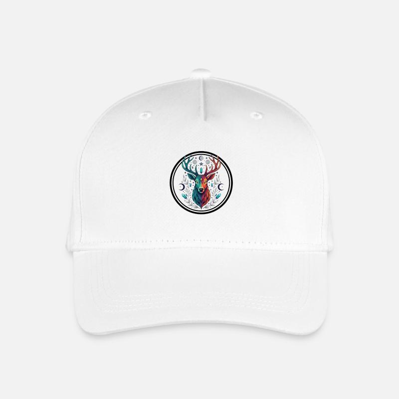 Rainbow Deer Crystal Moon - Organic Kids’ Baseball Cap - white