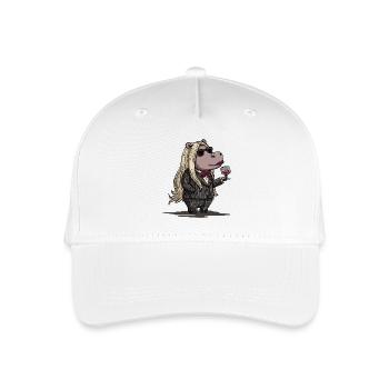 Stylish Gangster Hippo - Kinder Bio Basecap - Weiß - Vorne