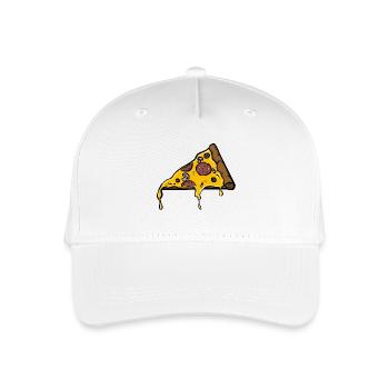 Schmelzende Peperoni Pizza Slice Illustration - Kinder Bio Basecap - Weiß - Vorne