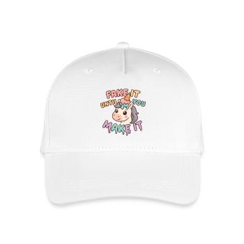 Licorne kawaii motivation drôle – Fake it until yo - Casquette de baseball bio Enfant - blanc - Devant