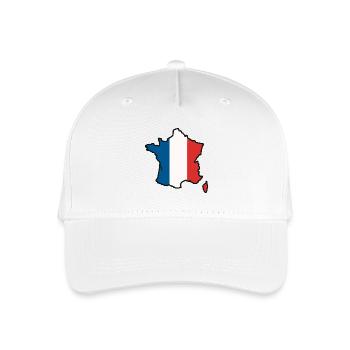 Map of France Tricolor Flag Blue White Red - Organic Kids’ Baseball Cap - white - Front