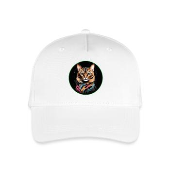 Bengalkatze mit Schal - Kinder Bio Basecap - Weiß - Vorne