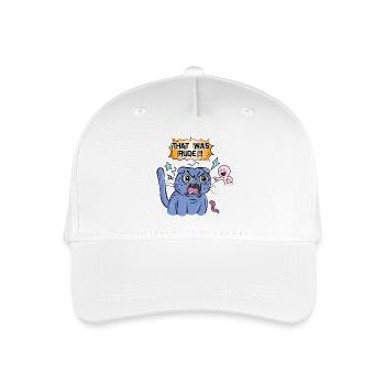 Angry Cat Screams at Expression - Organic Kids’ Baseball Cap - white - Front