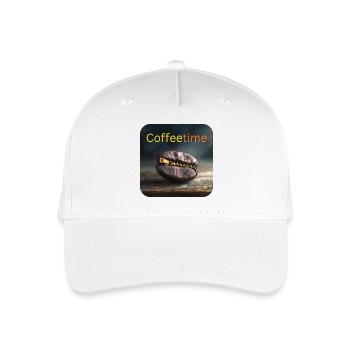 Coffeetime Grain de café avec fermeture éclair - Casquette de baseball bio Enfant - blanc - Devant
