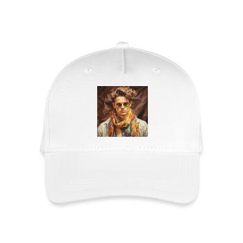 Bunter Schal Stilportrait - Kinder Bio Basecap - Weiß - Vorne