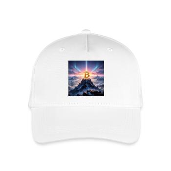 Bitcoin summit light over mountain range - Organic Kids’ Baseball Cap - white - Front