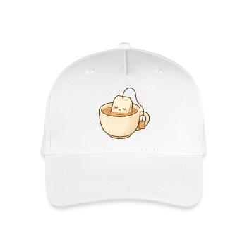 Sachet de thé kawaii dans une tasse chaude - Casquette de baseball bio Enfant - blanc - Devant