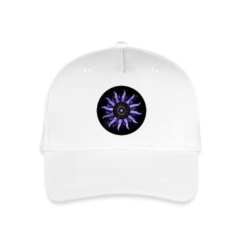 Konzentrische astrale violette Sonne - Kinder Bio Basecap - Weiß - Vorne