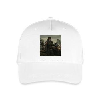 Steampunk Pilot on Post-Apocalyptic Ruins - Organic Kids’ Baseball Cap - white - Front