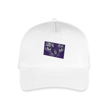 Neon Cat Gaze Moderne Grafik - Kinder Bio Basecap - Weiß - Vorne
