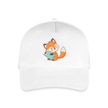 Pastell Kuscheliger Fuchs - Kinder Bio Basecap - Weiß - Vorne