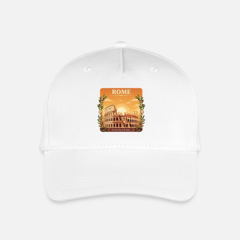 Rom Kolosseum Italien Vintage-Reisekunst - Kinder Bio Basecap - Weiß