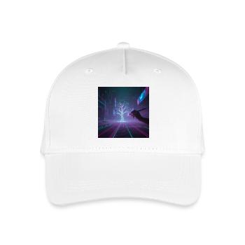 Cyberpunk Baum zeichnen - Kinder Bio Basecap - Weiß - Vorne