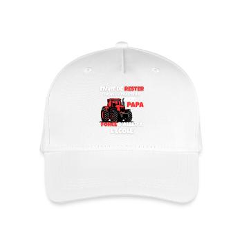 Boys' T-shirt Tractor School Farmer - Organic Kids’ Baseball Cap - white - Front