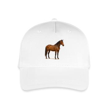 Rotbrauner Hengst in Sun Shimmer - Kinder Bio Basecap - Weiß - Vorne