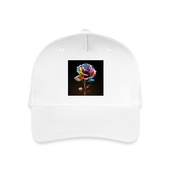 Regenbogenrose Metallglanz - Kinder Bio Basecap - Weiß - Vorne