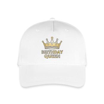 Birthday Queen – Glitzer Krone Design - Kinder Bio Basecap - Weiß - Vorne